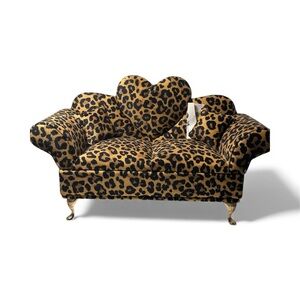 Leopard Print Heart-Back Mini Sofa Jewelry Box - NWT *